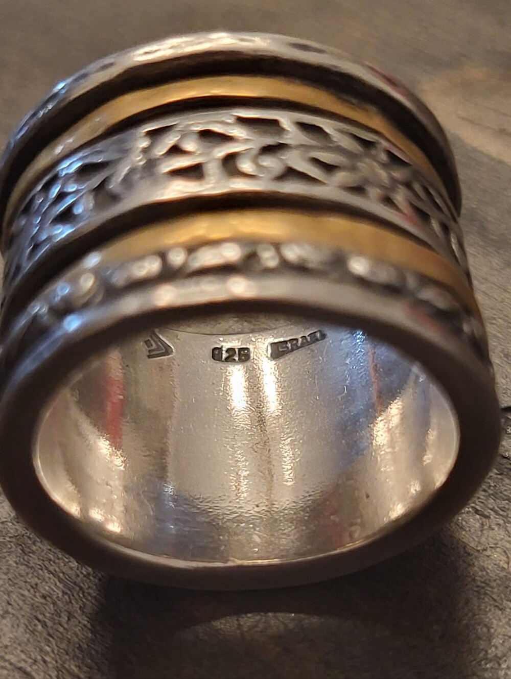Silpada Sterling Israel Brass Spinner Ring - Picture 5 of 7